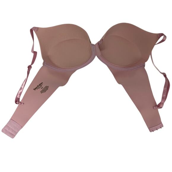 Juicy Couture All Over Logo Spell Out 36C Padded Underwire Pushup Bra Pink - Picture 5 of 7